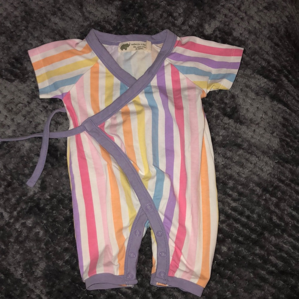 Monica and Andy Rainbow Striped Jumper: 3-6 mo